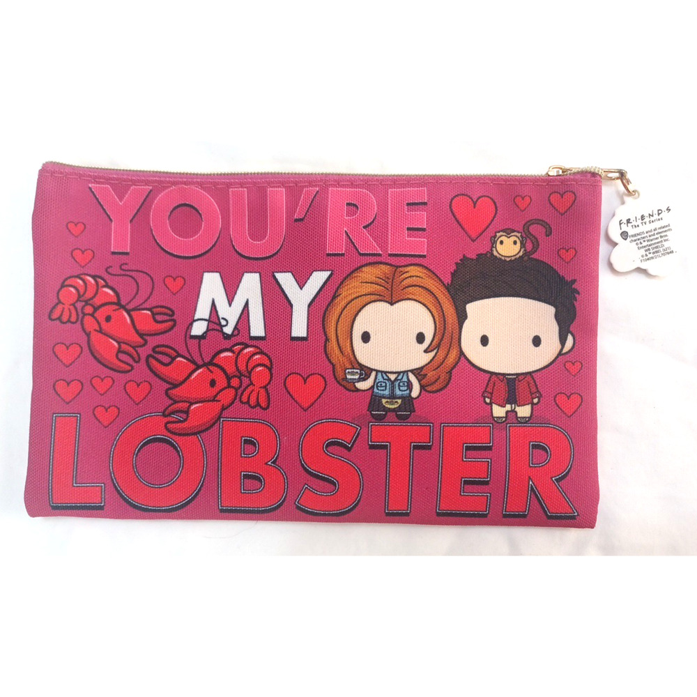 You're My Lobster FRIENDS Pencil Makeup Case Cosmetic Ross & Rachel 8x4 *READ